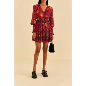 NEW NWT Farm Rio Tropical Tapestry Pink Mini Dress Size XS